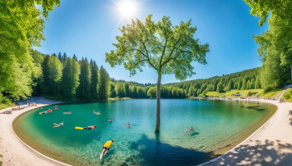 海德杯加湖的游泳活动