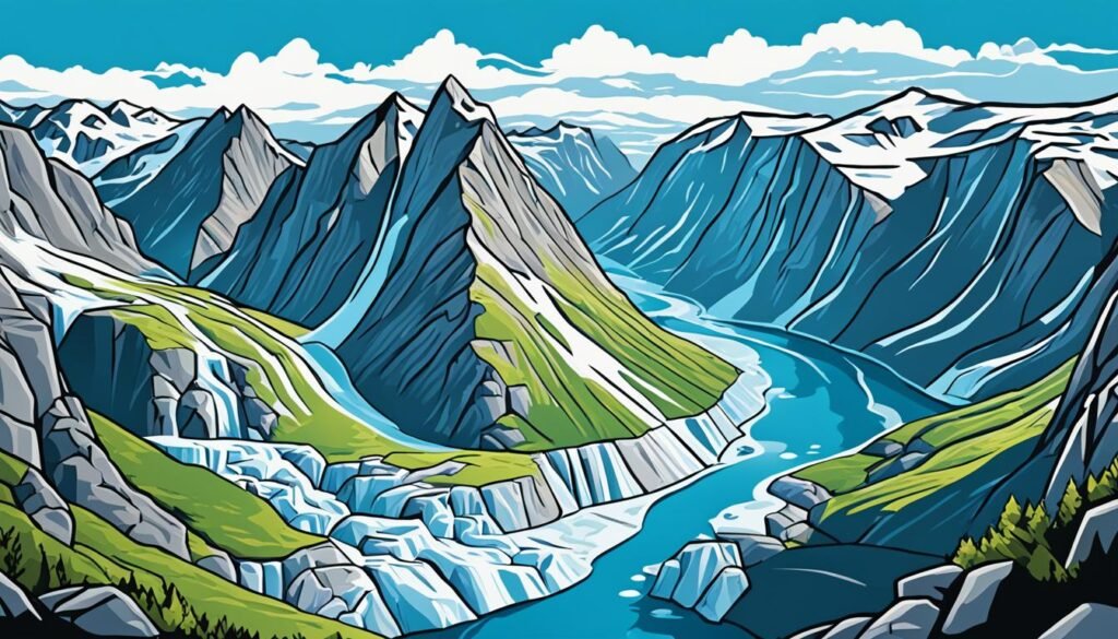 挪威地质构造的山脉与谷地特征