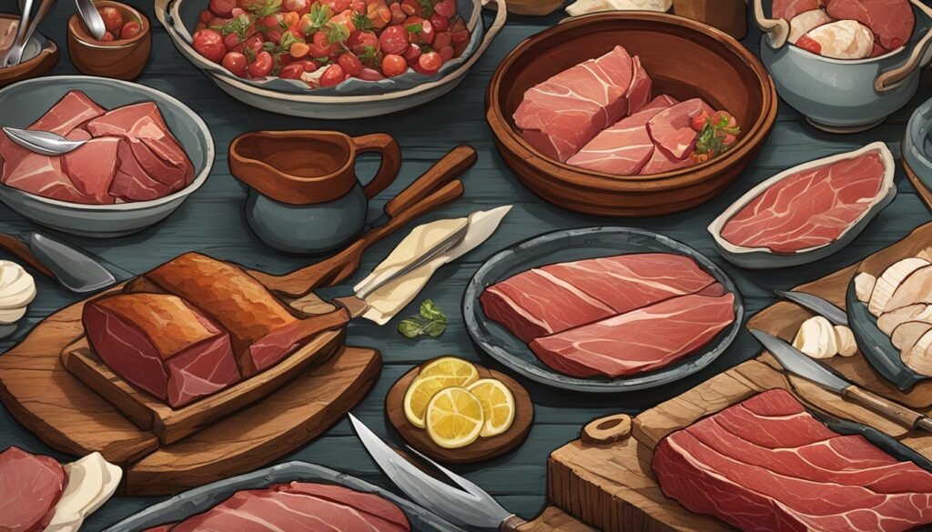 挪威火腿和鱼类的传统做法 挪威火腿和鱼类的传统做法