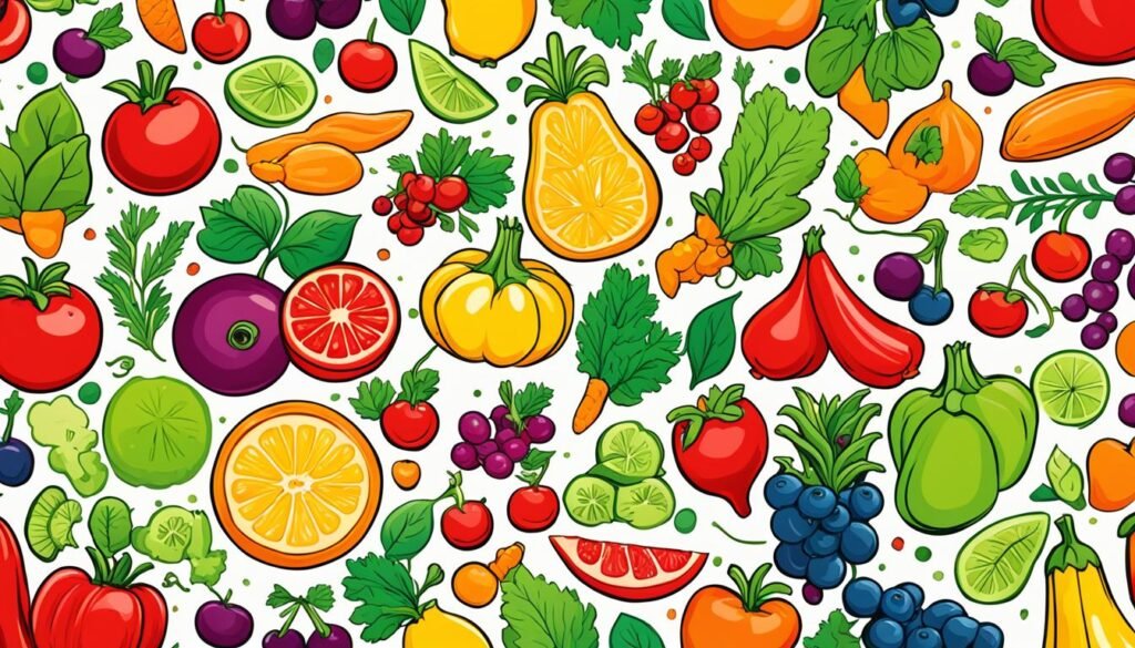 挪威语水果和蔬菜