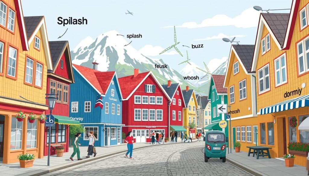 挪威语拟声词：日常语言中的声音