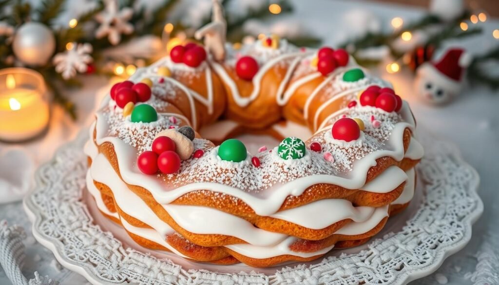 为挪威圣诞制作Kransekake